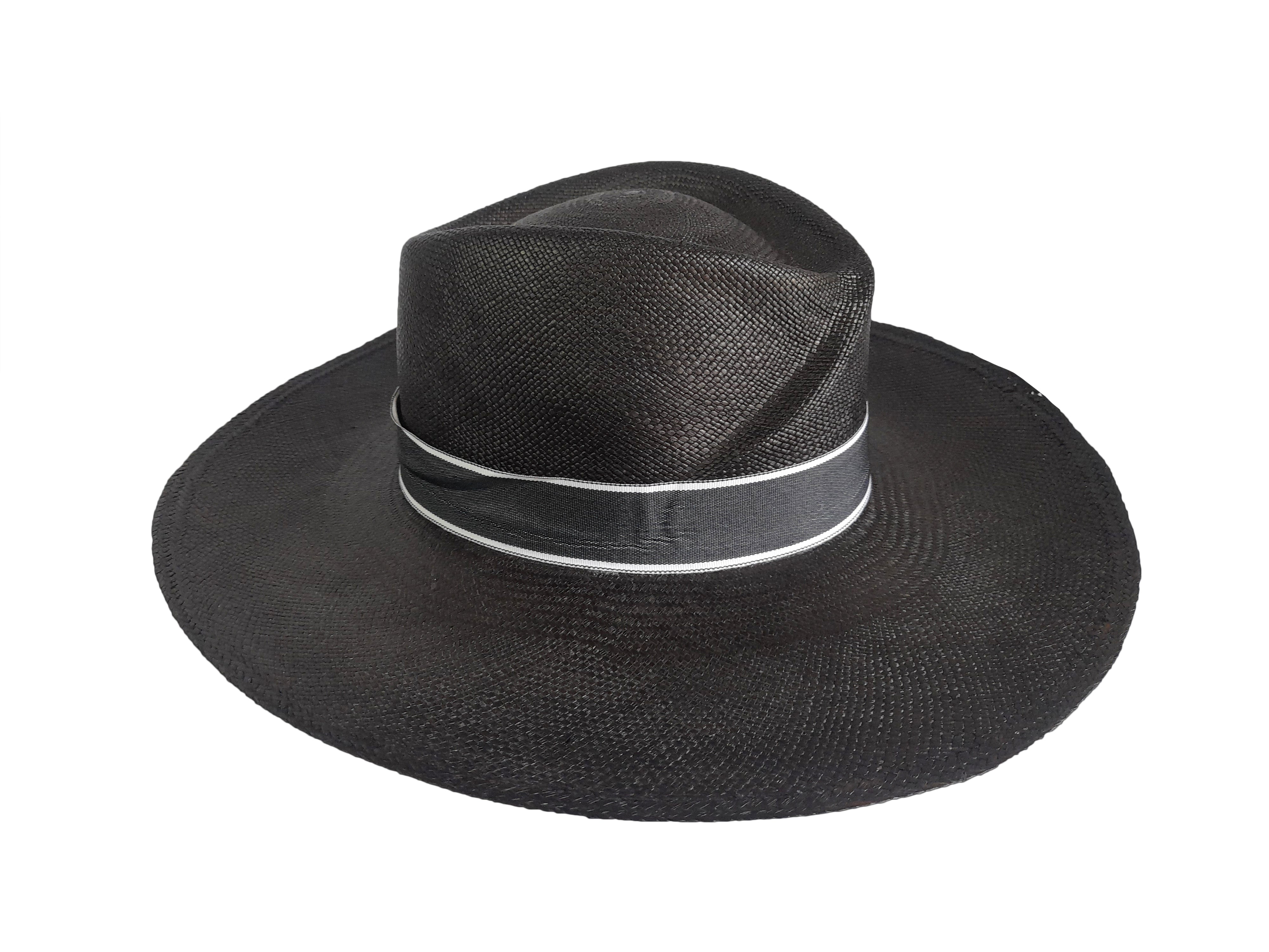 Black Straw Fedora aborigen handcrafts