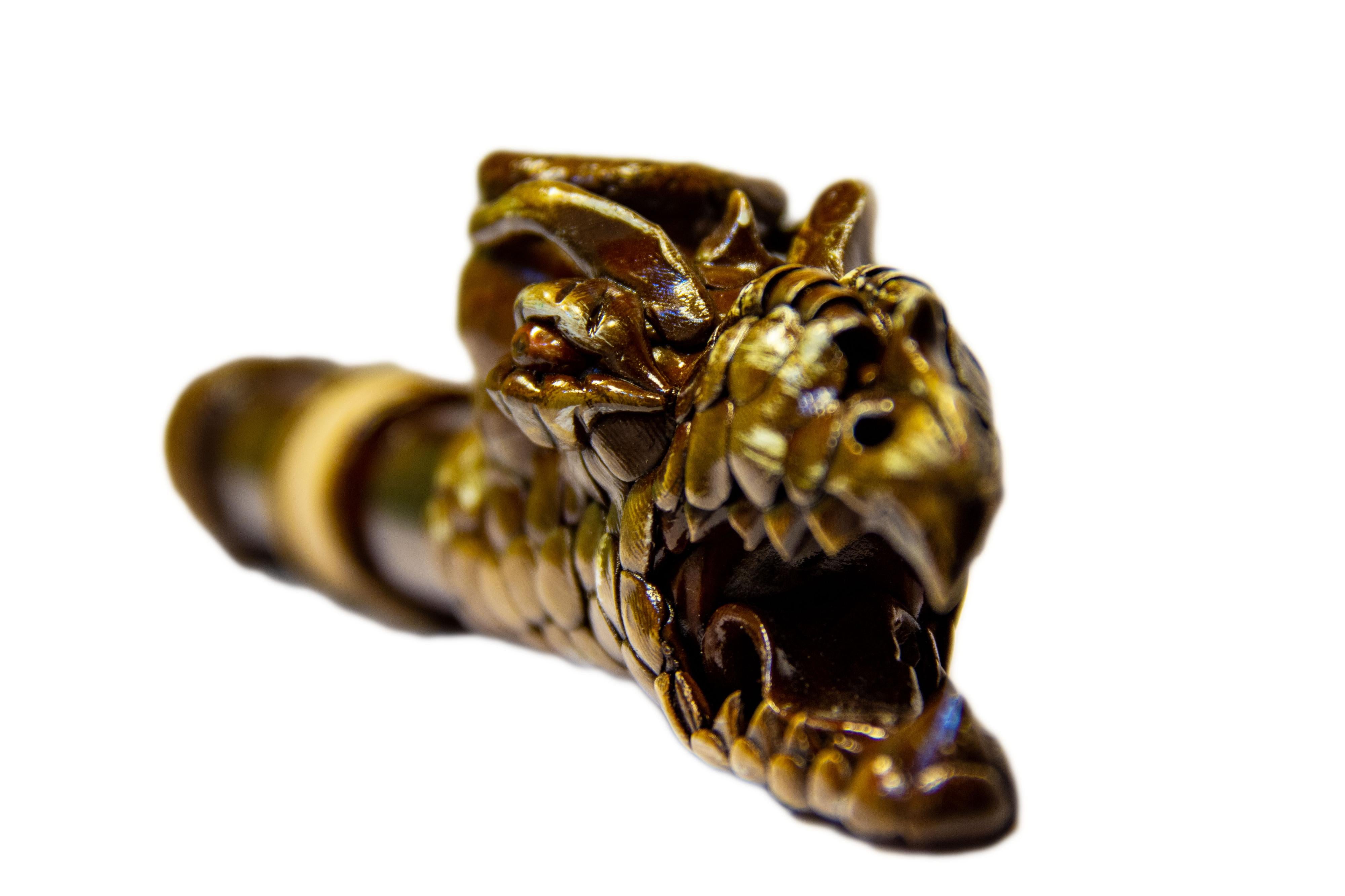 Handcrafted dragon smoking pipe – aborigen handcrafts